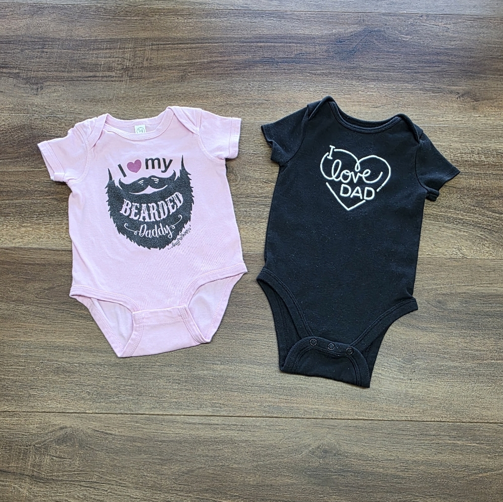 💖I Love My Daddy Baby Onesies for Father's Day SIZE: 12 Months💖